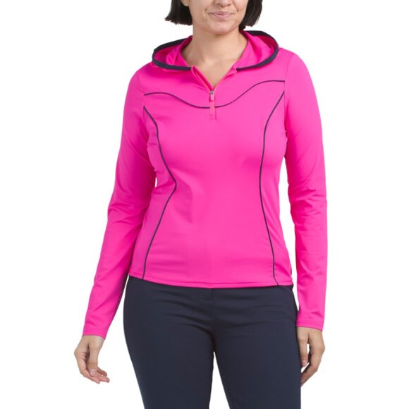 G/FORE Rose Contouring Interlock Hooded Mid Layer Jacket